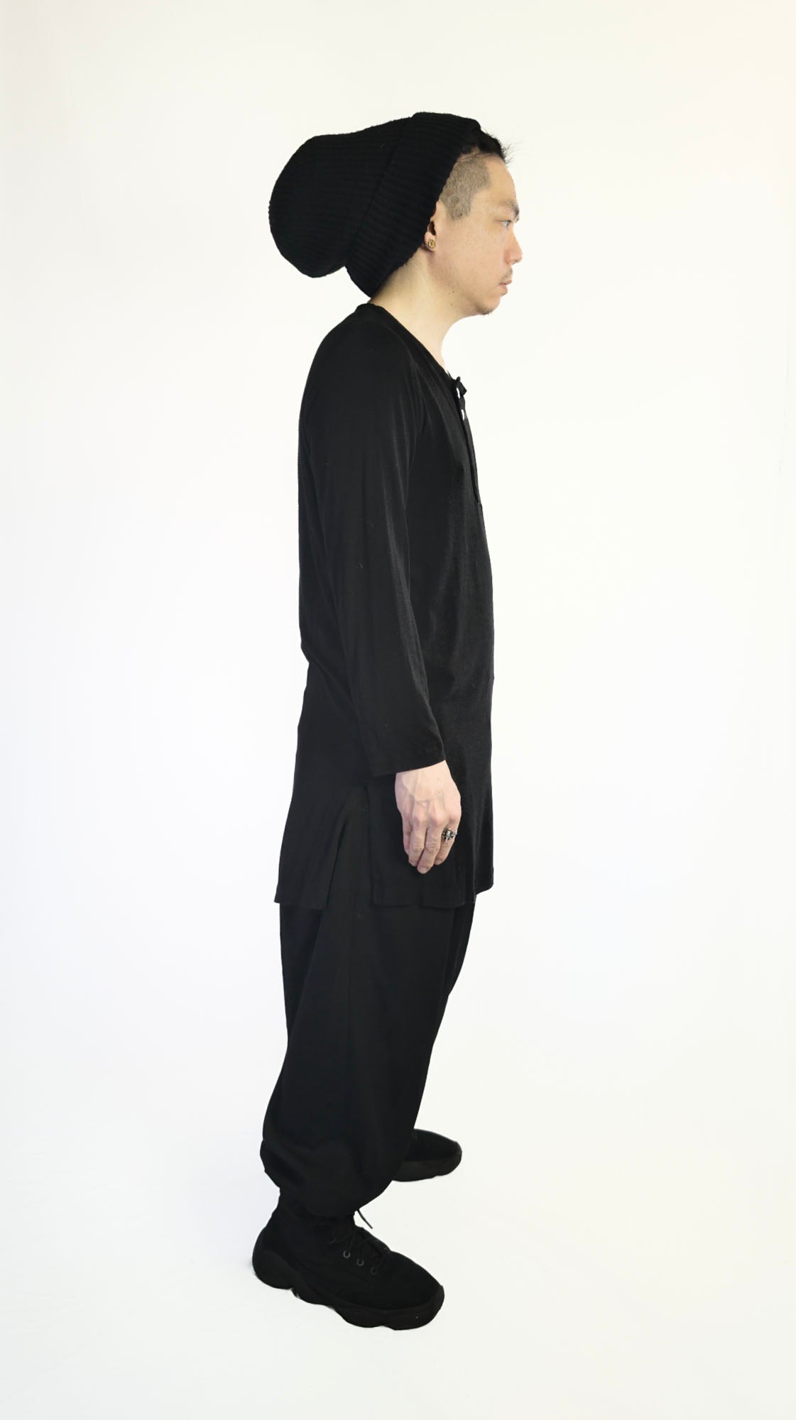 Asymmetric Henry Neck Long Sleeves