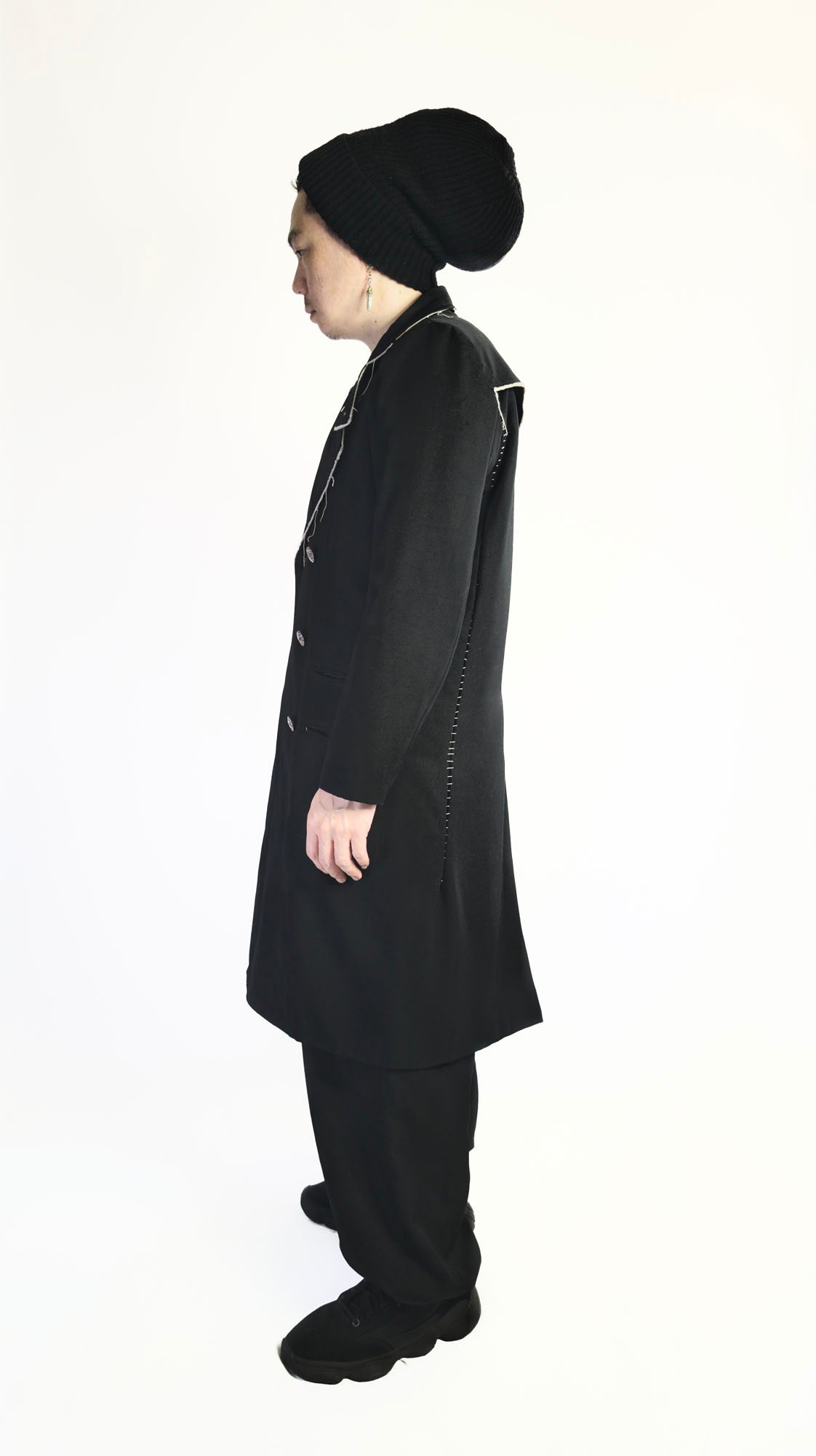 Threaded Wool Trench Coat