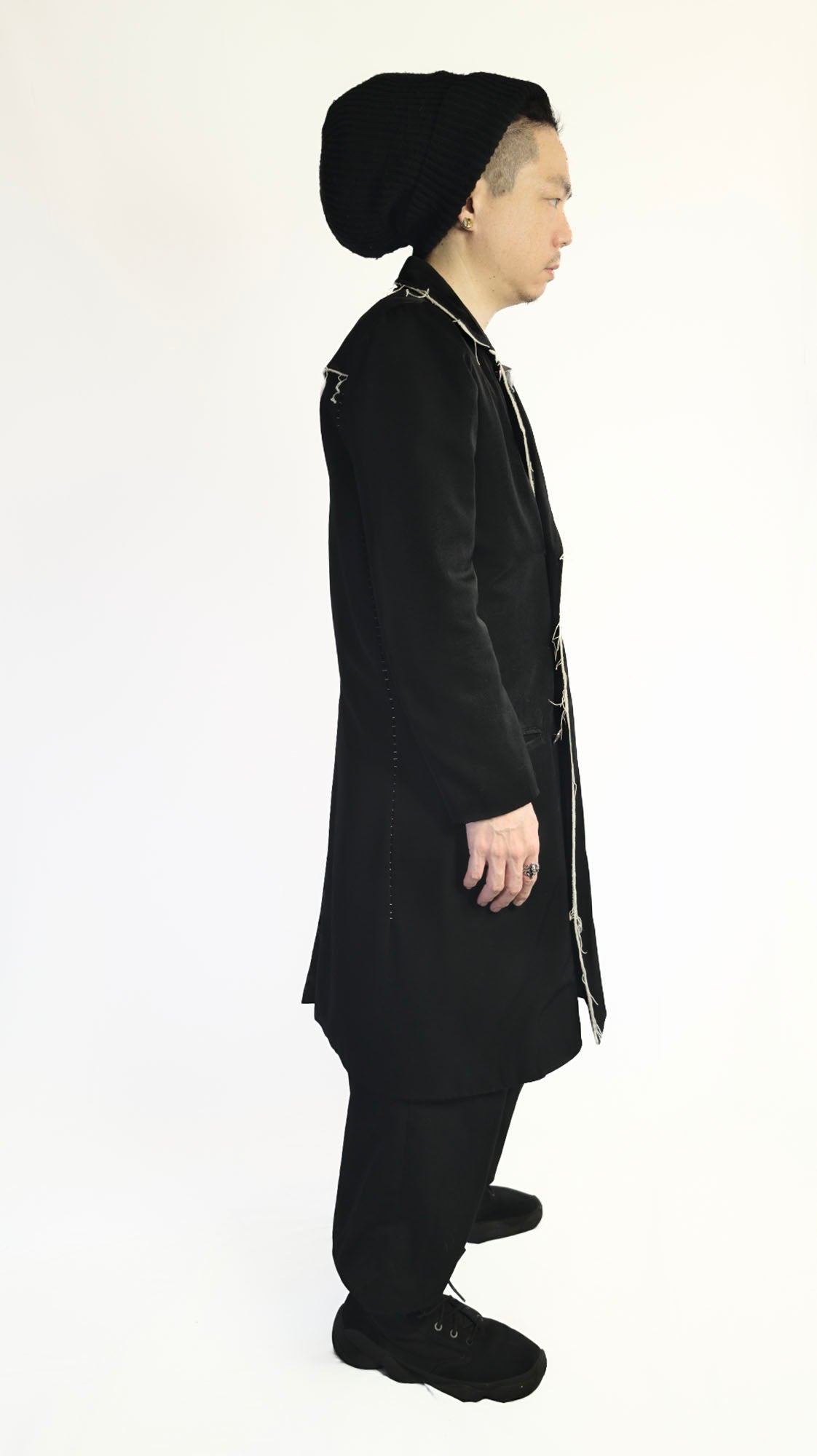 Threaded Wool Trench Coat