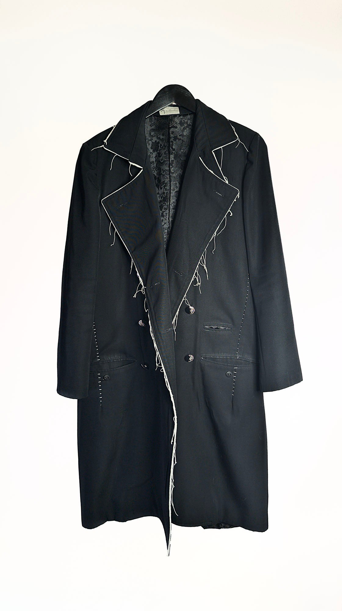 Threaded Wool Trench Coat
