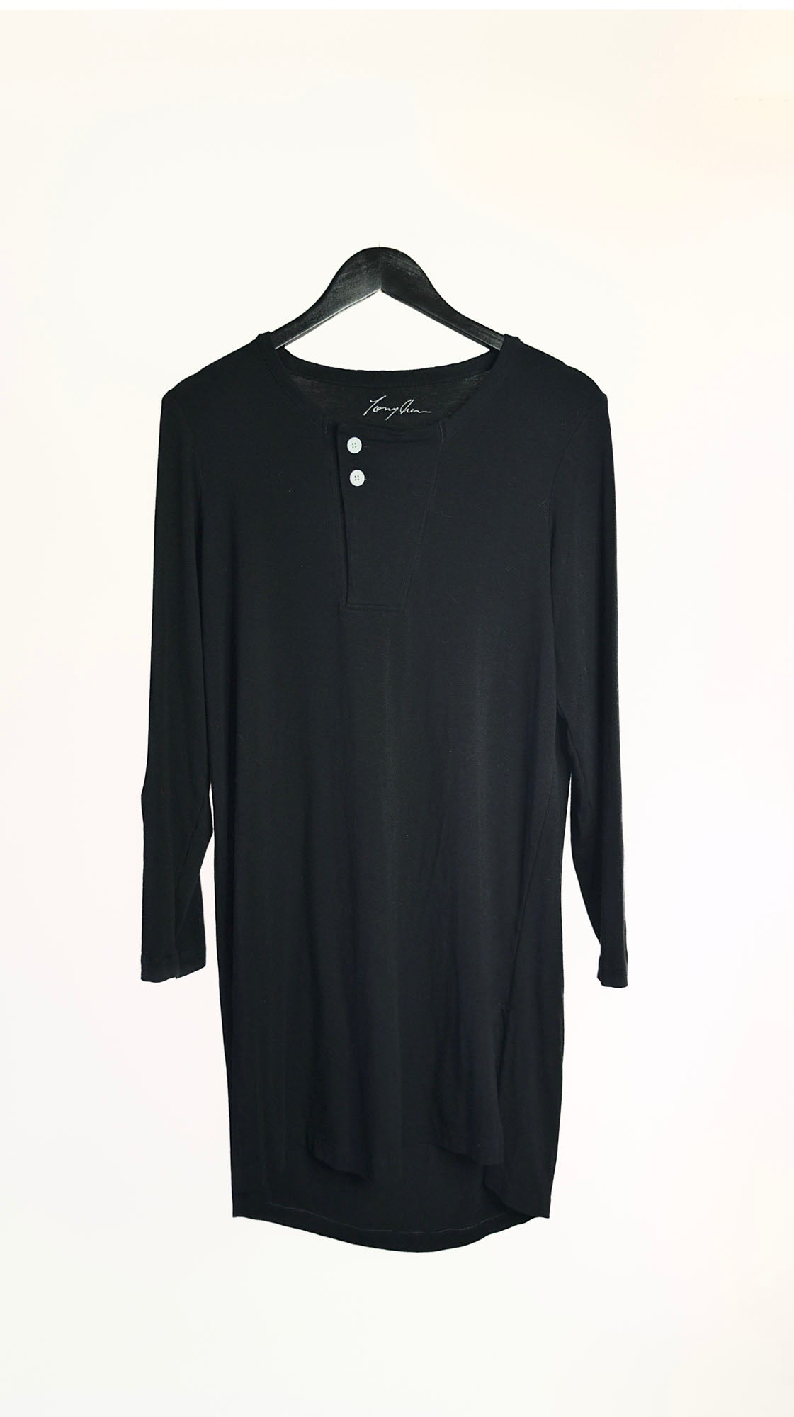 Asymmetric Henry Neck Long Sleeves