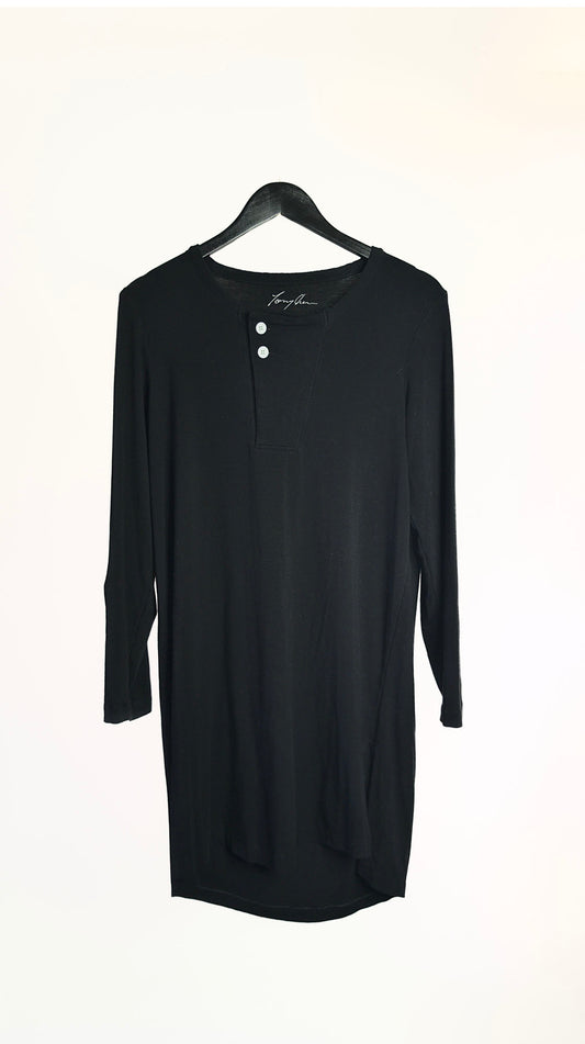 Asymmetric Henry Neck Long Sleeves