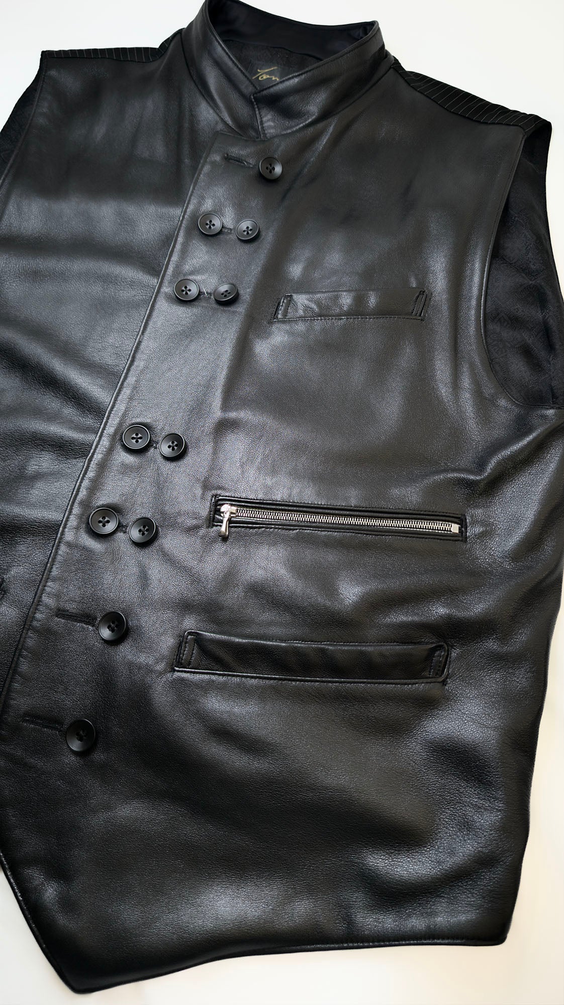 Lambskin Two Row Buttons Vest