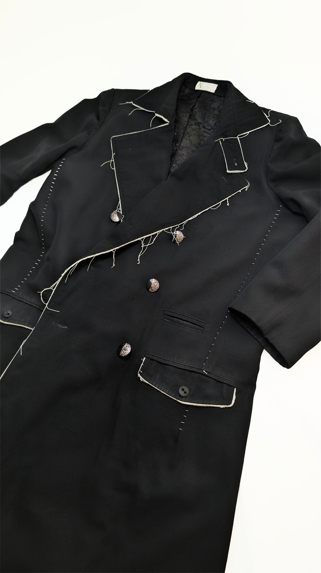 Threaded Wool Trench Coat